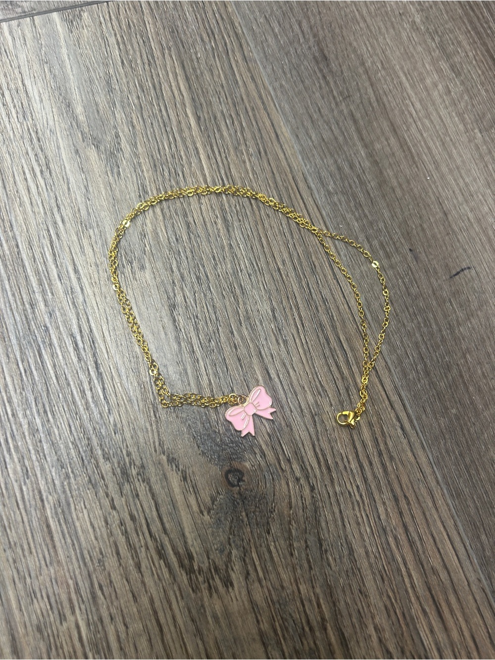 Handmade Gold bow Necklace